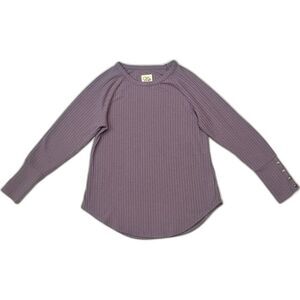 Chaser Thermal Waffle Knit Purple Women's Top Long Sleeve Shirt Size Large